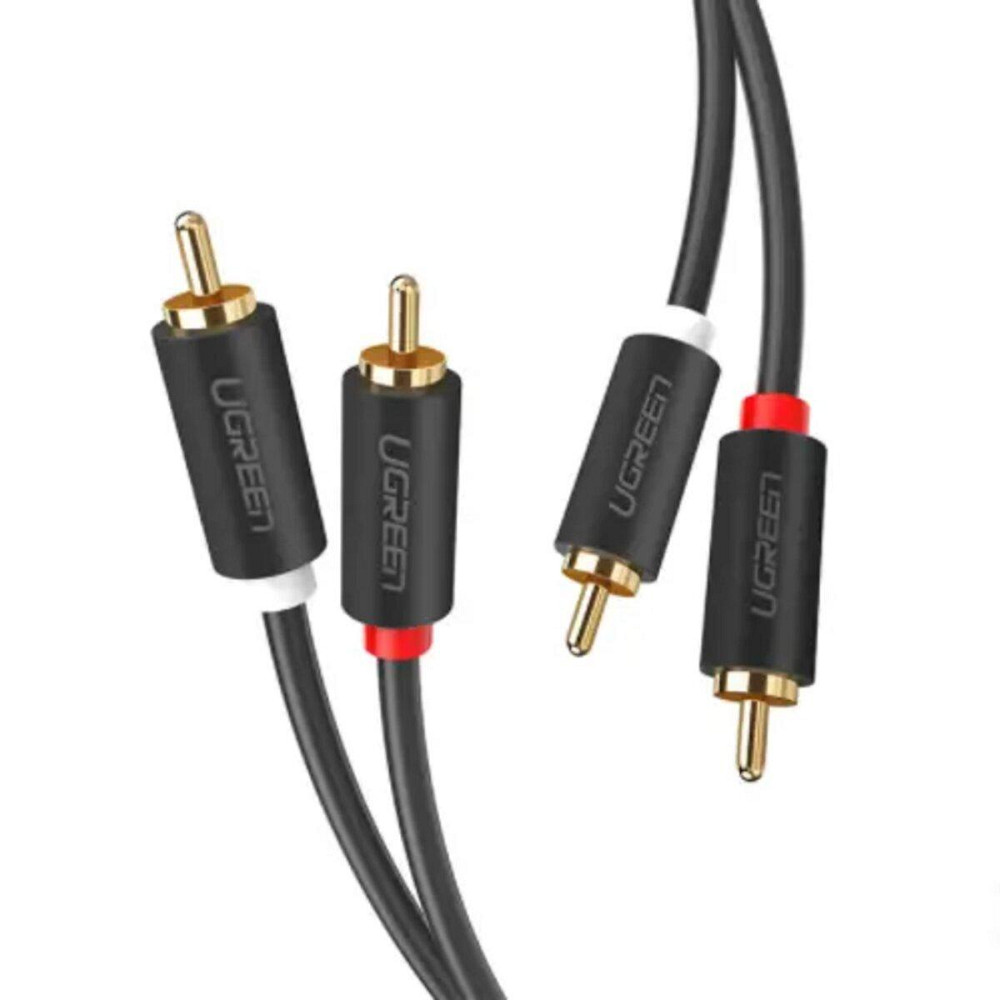 Аудіо кабель UGREEN AV104 2RCA Male to 2RCA Male Cable 2m (Black)(UGR-10518) UGR-10518 Одеса - фото 1