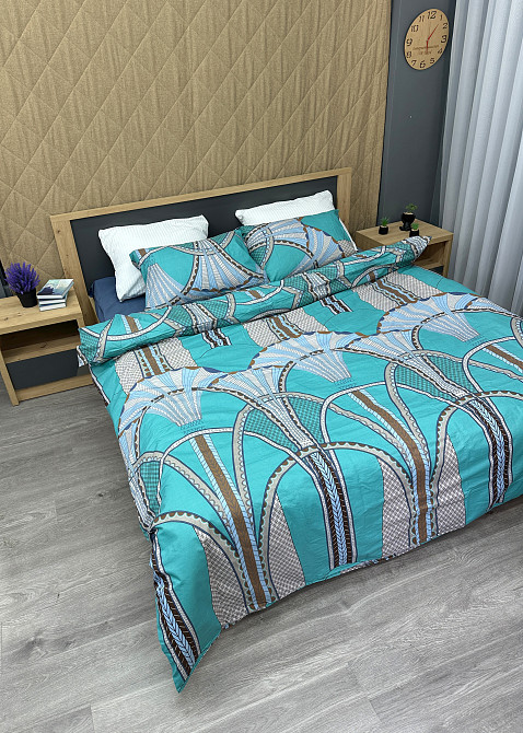 Комплект постельного белья Поплин, Decorator Cotton Lux Collection Gatsby Евро 220х200 с разноцветным принтом (88-133) Киев - изображение 4