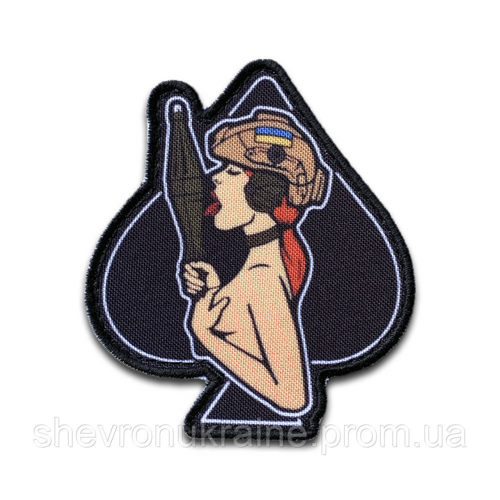 Печатный шеврон Пиковая дама (Форма контурная. На липучке) Размер 8x7см Киев - изображение 8