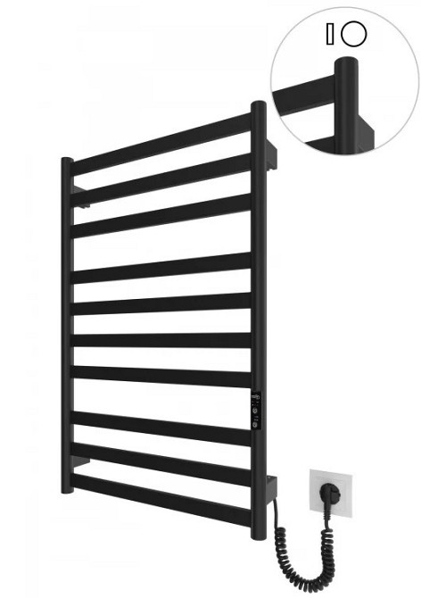 Электрический полотенцесушитель HF York 770х530 TR K черный мат Киев - изображение 1