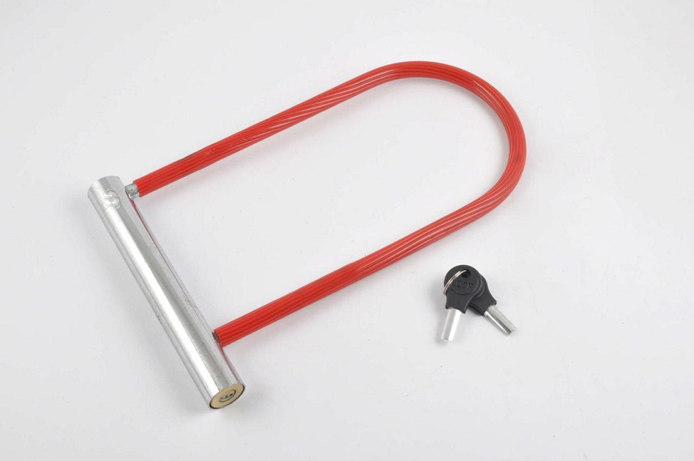 Замок противоугонный (U-образная скоба, L-25 см, d-1 см) (красный) Мукачево - изображение 1