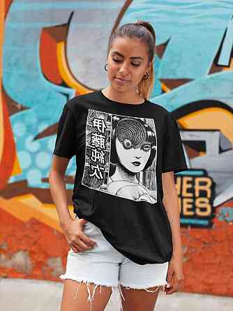 Футболка з аніме принтом Томіе Джунджі Іто Аніме оверсайз (S/M/L) Чорний AnimeJ0151 Дніпро