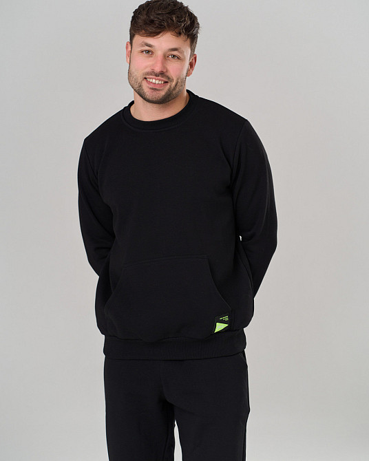 Чоловічий теплий костюм зі штанами чорний — Байка — однотонний Tom John 93401 Київ - фото 1