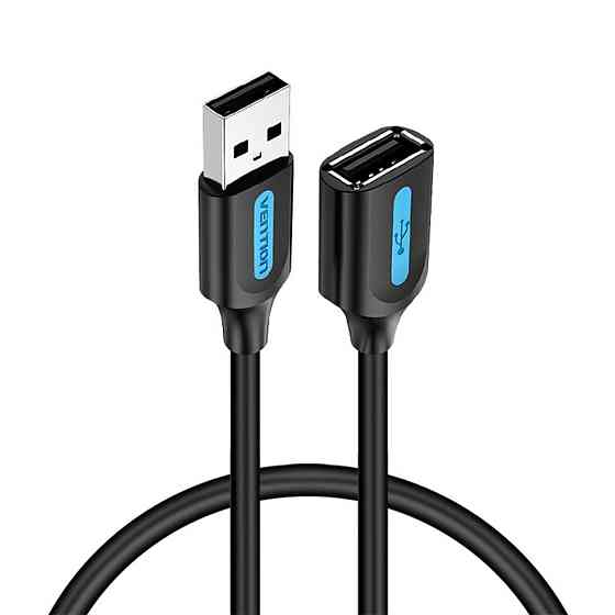 Кабель Vention USB 2.0 A Male to A Female Extension Cable 3M black PVC Type (CBIBI) Київ