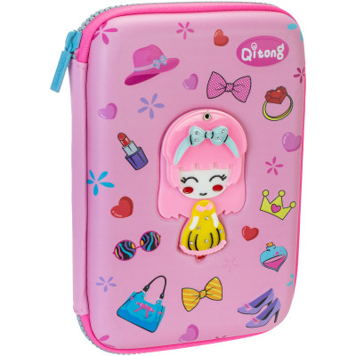 Пенал Cool For School со скрытым зеркальцем 1 отделение с органайзером розовый (QT-5760-Pink) Винница - изображение 1