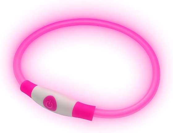 Светодиодный ошейник для собак и кошек USB, аккумуляторный, регулируемый, 3 режима свечения, водоотталкивающий Киев