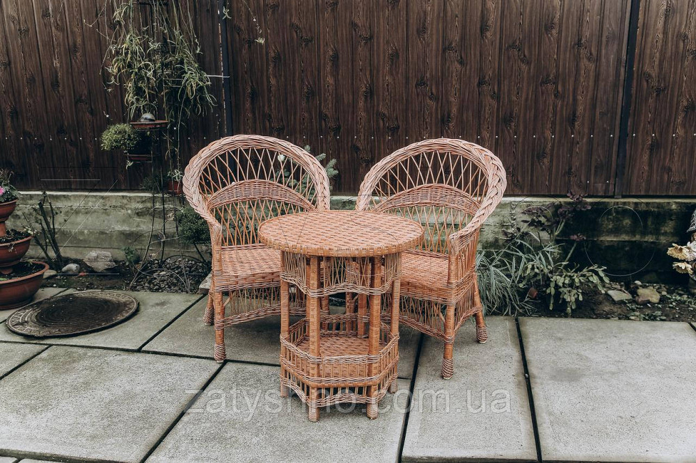 Крісла та стіл плетені з лози | крісла плетені із лози  | плетені 2 крісла стіл Київ - фото 2