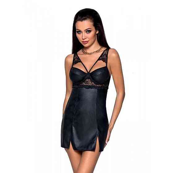 Бебі-дол з еко-шкіри та мережива Passion LOONA CHEMISE S/M, black Sex Aura Київ