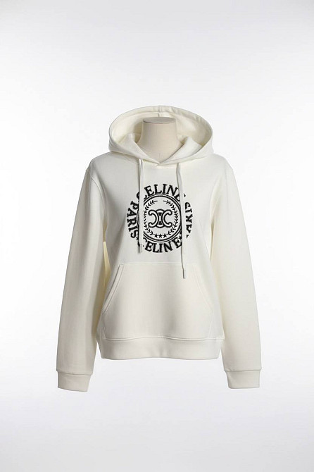 Худи женское A-N 30077 с капюшоном и ажурной вышивкой молочное, молочний, M Киев - изображение 5