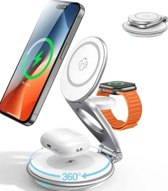 Бездротова зарядна станція для техніки apple EXW 30вт. Київ - фото 6