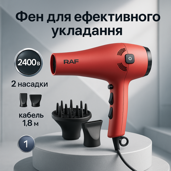 Фен для волосся з дифузором, Фен з регулюванням температури для укладання режимом іонізації EC-57 Львів