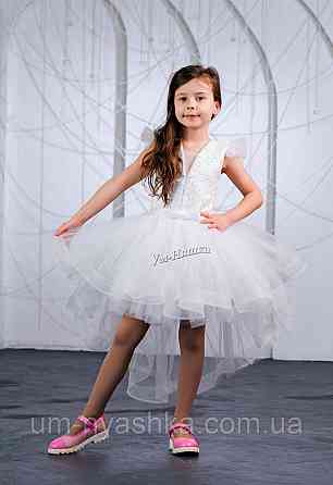 Дитяча сукня видовжене ззаду біла 116-128 Кривий Ріг