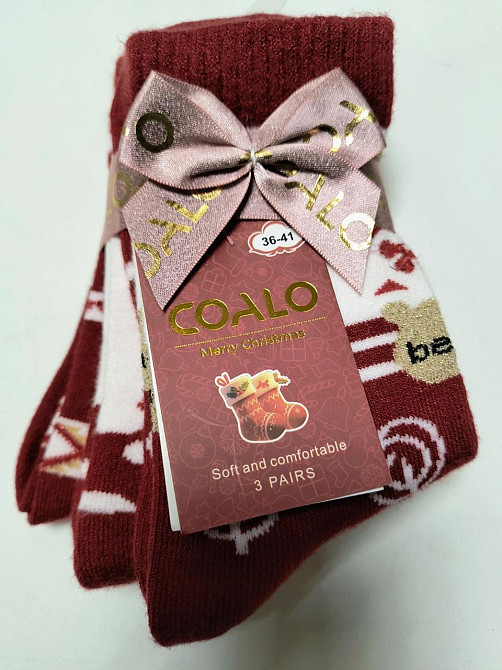 Носки женские новогодние в наборе из 3 шт. Размер 36-41 COALA BM6360 Киев - изображение 3