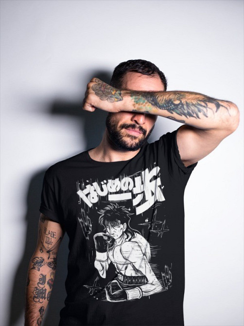 Футболка аниме Рйо Масхиба Боксинг Аниме оверсайз (S/M/L) Черний AnimeJ0269 Днепр - изображение 2