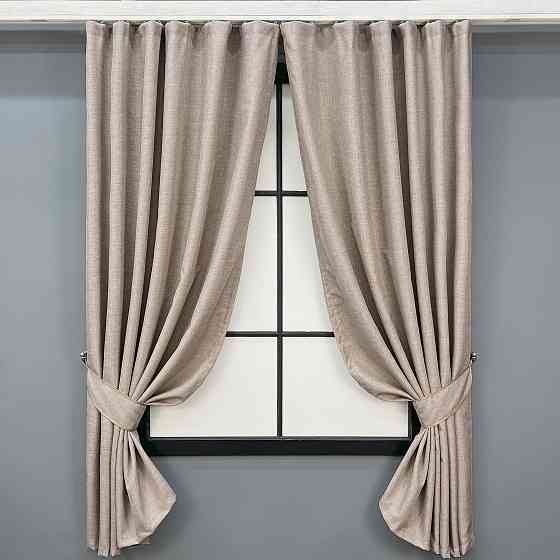 Комплект коротких штор VR-Textil ALORA-TON № 1874ш Бежевий 140х170см 2 шт (35-0439) Київ