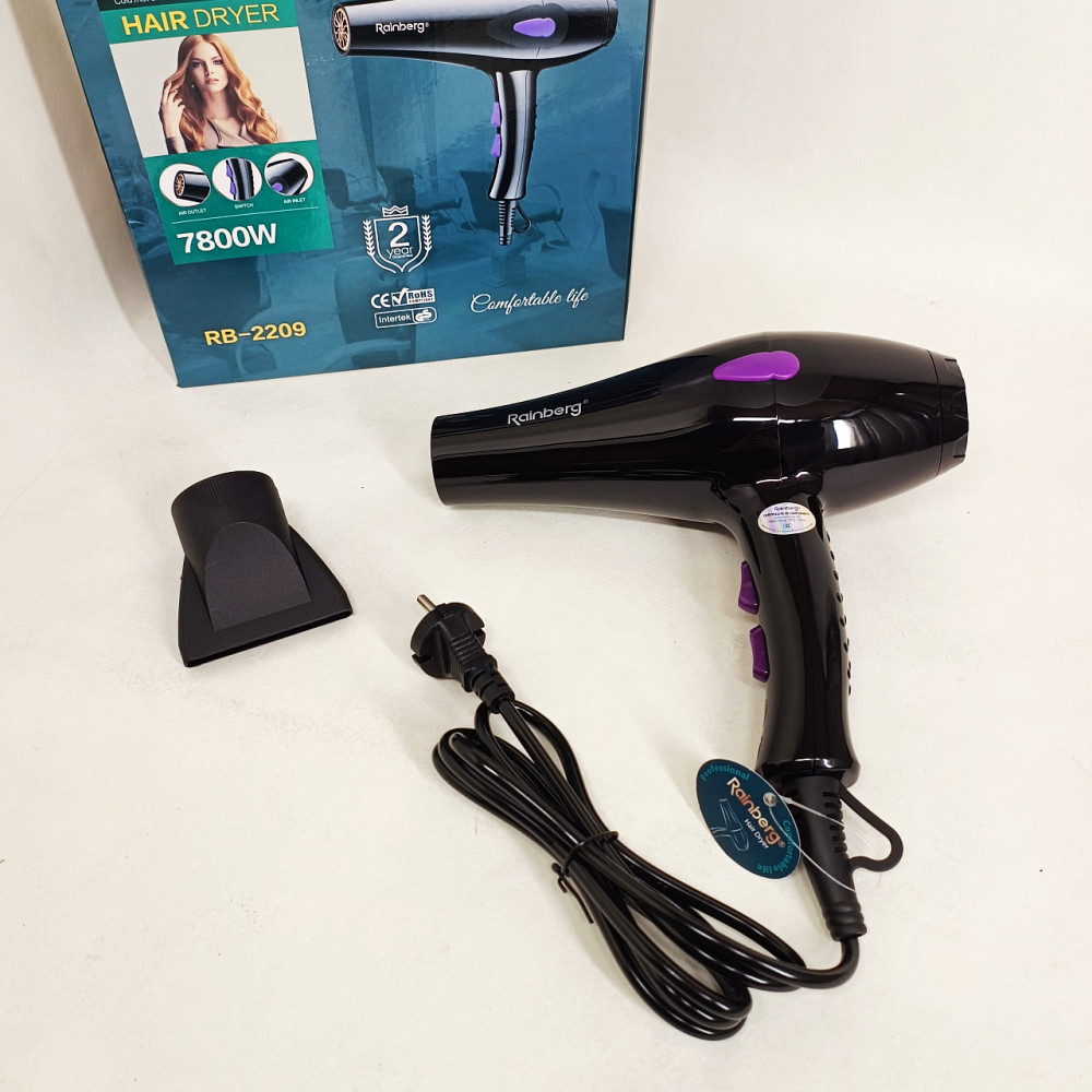 Женский профессиональный фен для укладки волос Rainberg, Мощный фен для быстрой сушки NB-55 Львов - изображение 4