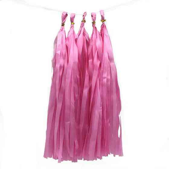 Кисточки тассел бумажные гирлянды для праздника 5 шт 35 см розовый Киев