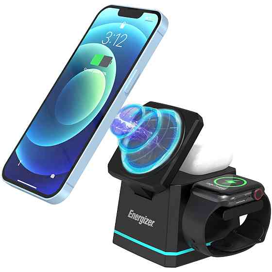 Зарядний пристрій 15W 3-in-1 Magnetic Wireless Fast Charger black Energizer Винница