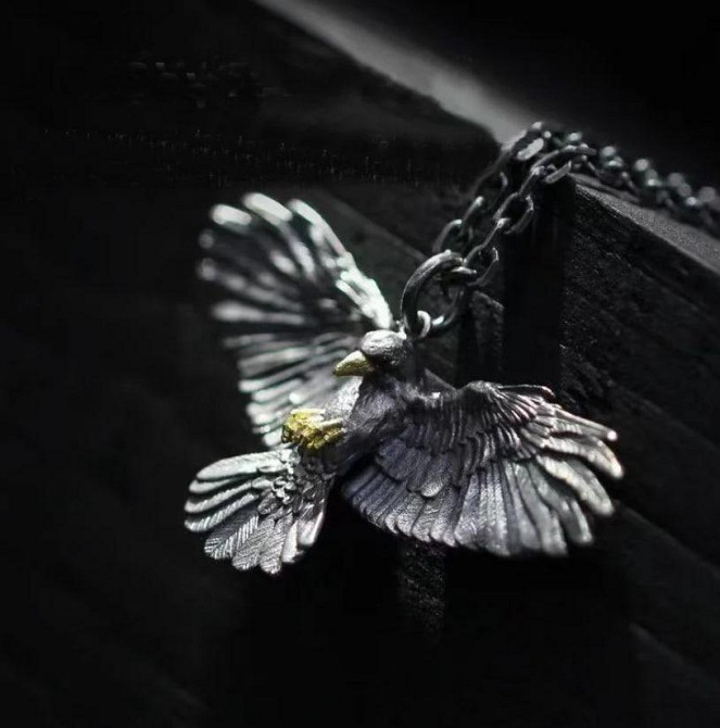 Винтажная подвеска в виде орла с крыльями на цепочке. Киев - изображение 2