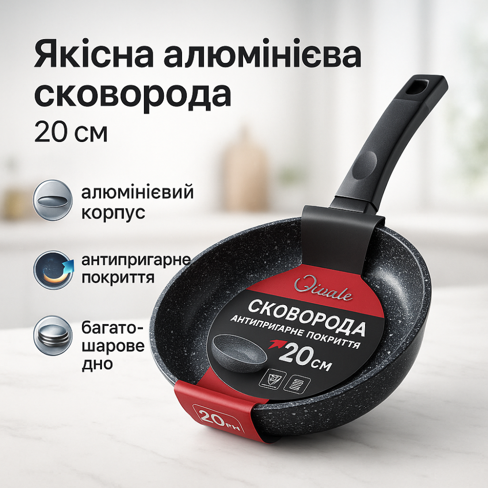 Алюминиевая сковорода для профессиональной кухни UNIQUE UN-5102 20 см, Сковорода глубокая алюминий QV-15 Львов - изображение 10