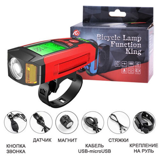 Фонарь с велокреплением и встроенным аккумулятором AS0808-XPG+2LED(yellow)+2COB(red) TW-75 Львов - изображение 5