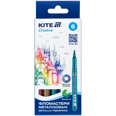 Фломастери Kite Creative пензлики 6 кольорів (K-1149) Вінниця - фото 1