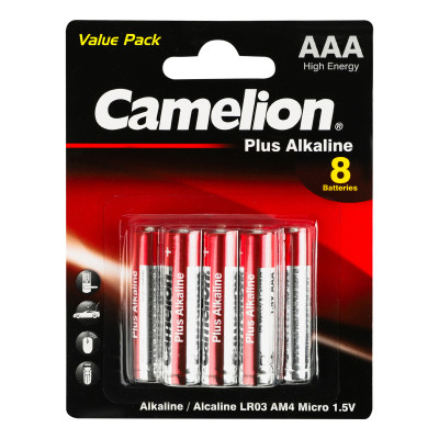 Батарейка Camelion AAA LR03 Plus Alkaline * (5+3) (LR03-BP5+3) Винница - изображение 1