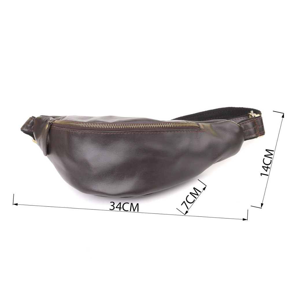 Сумка бананка відмінної якості з гладкої натуральної шкіри Коричневий (SHVIGEL) Київ - фото 7