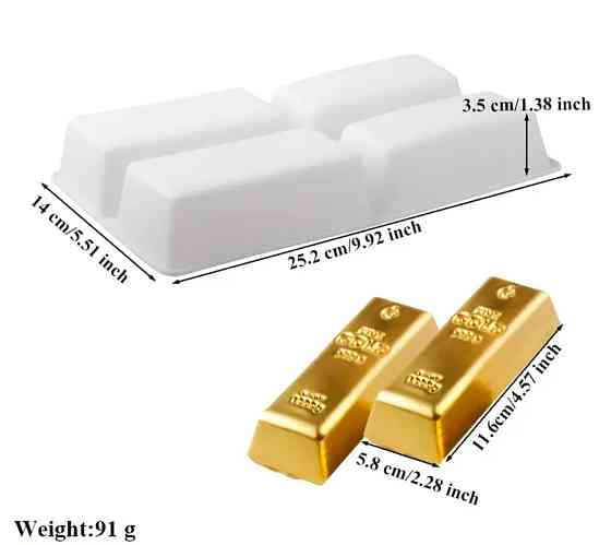 Молд Слитки золота 140 на 252 мм серый Киев