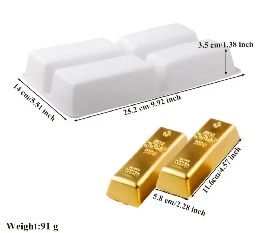 Молд Слитки золота 140 на 252 мм серый Киев - изображение 2