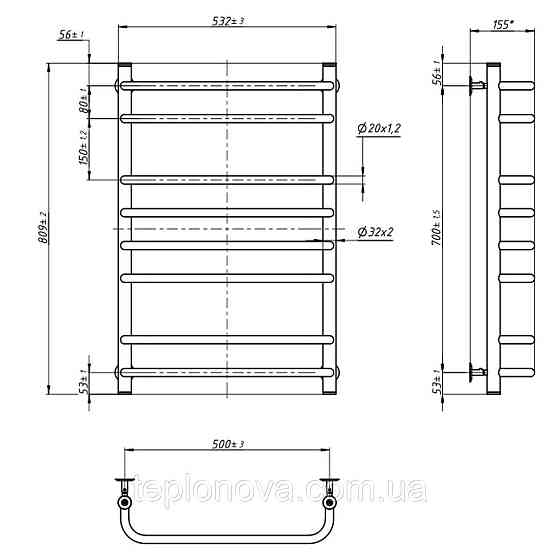 Полотенцесушитель Симфония 500х800 Черновцы