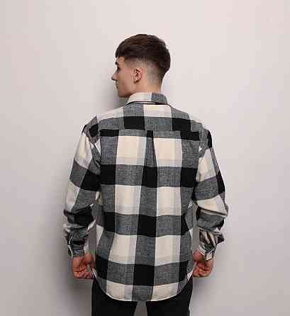 Рубашка в клетку черно-белая. Мужская рубашка Pobedov Tartan в клетку черно-белая Киев