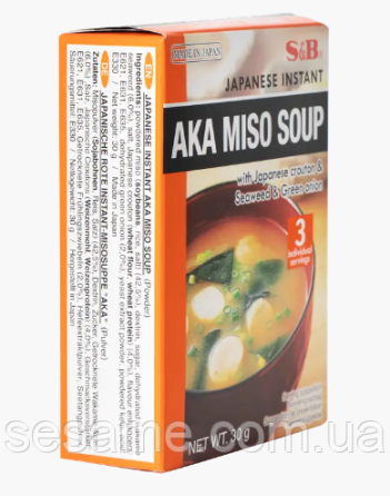 Суп швидкого приготування Aka Miso Soup S&B 30 г Харків