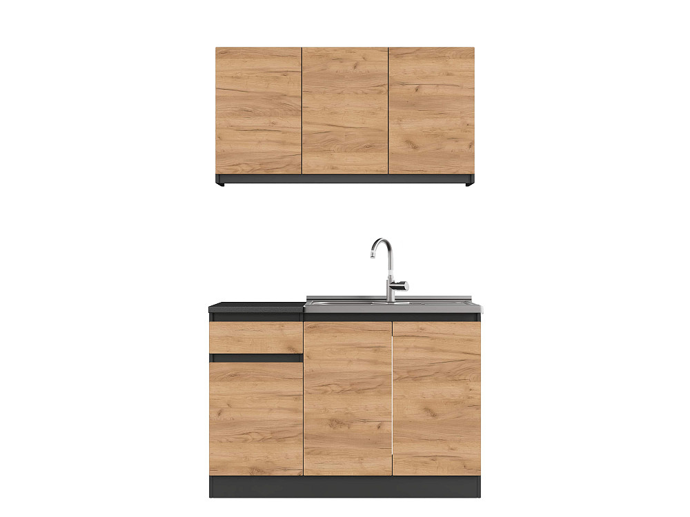 Кухня модульна Эверест Оптима набор №5 Дуб крафт золотой 1,2 м (без столешницы) (DTM-5711) Львов - изображение 2