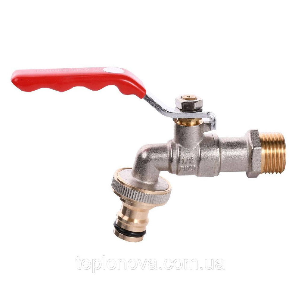 Кран шаровый поливочный Q PROFESSIONAL 1/2″ NV-QP155 + коннектор быстросъемный Черновцы - изображение 1