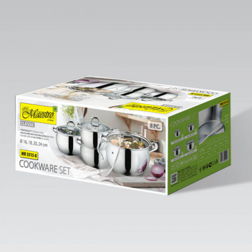 Набір каструль 8 предметів MR-3515-8 Maestro Житомир - изображение 3