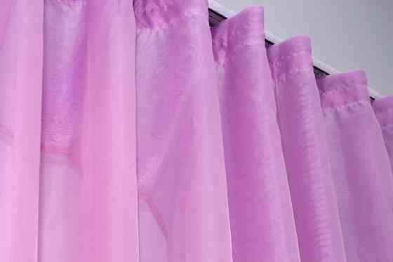 Кухонна фіранка VR-Textil № 009к бузковий з рожевим 280х170 см (50-315) Киев