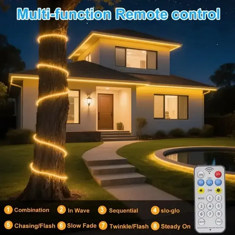 LED гирлянда с солнечной батареей 10 м (теплый белый свет) Коломия - фото 4