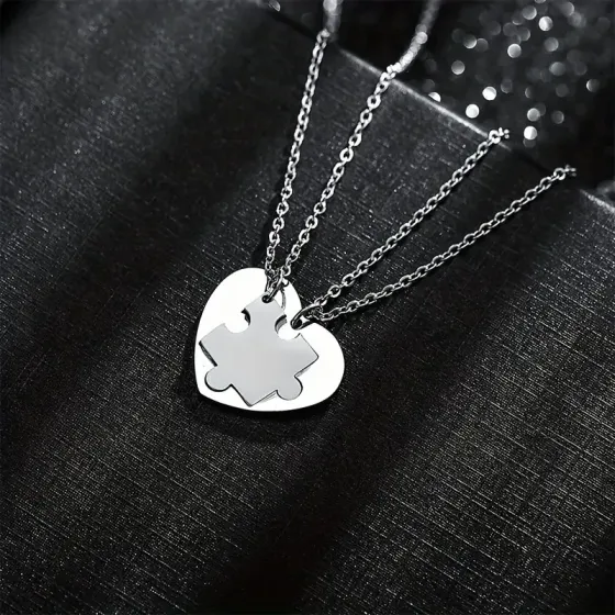 Парные кулоны сердце+пазл – для пары или друзей Киев