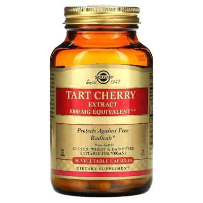Вітамін Solgar Екстракт терпкої вишні, 1000 мг, Tart Cherry Extract, 90 вегетаріан (SOL-31549) Вінниця