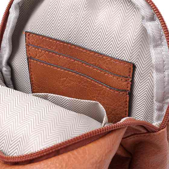 Практична жіноча сумка через плече з отвором для навушників з екошкіри Рудий (Vintage) Київ