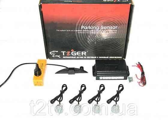Парктроник TIGER TG-P4LED 4 дат SLIM Black/Silver D=20mm (компл.) Винница