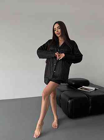 Женская стильная повседневная домашняя пижама двойка шелк армани Одесса