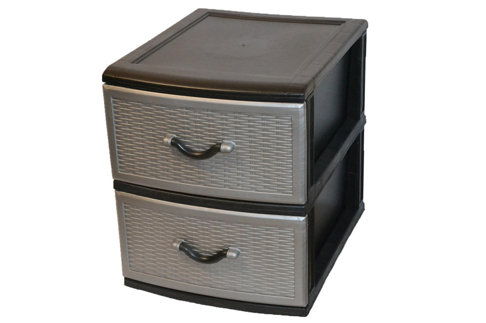 Комод пластиковый Style black (Стиль) 2 ящика 48х38х46 Одесса - изображение 2