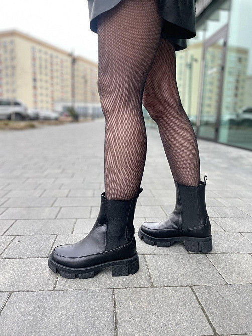 Nikos Черевики жіночі Niros чорні натуральна шкіра зима висота 20 см (2101/274) 36-39 (5193) Коломыя - изображение 4