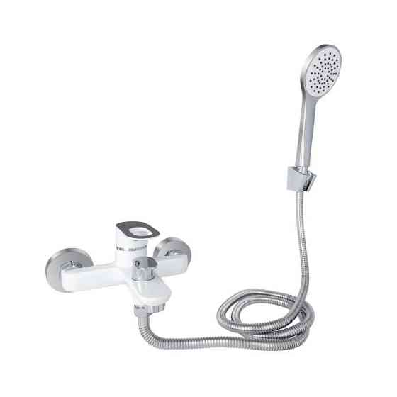 Змішувач для ванни з душовим гарнітуром Lidz Latwa 006 білий/хром Київ