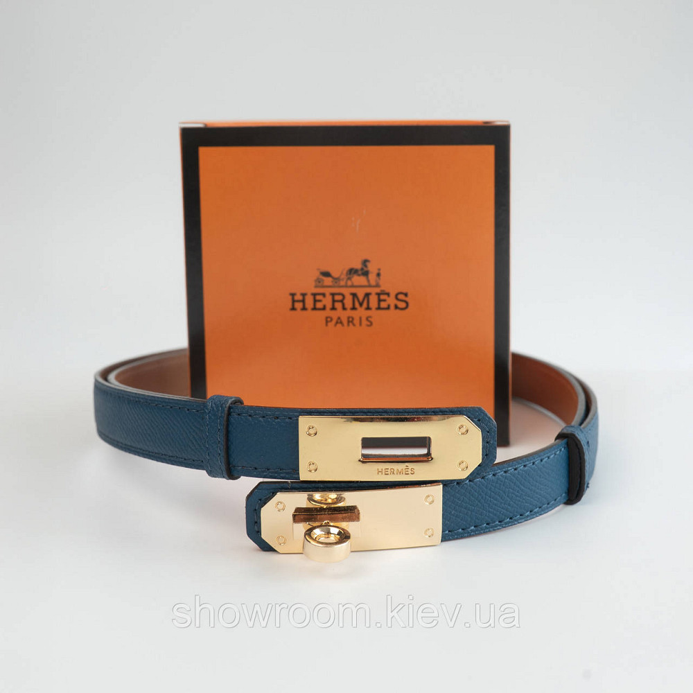 Жіночий ремінь шкіряний Hermes Гермес (280-1) синій Київ - фото 1