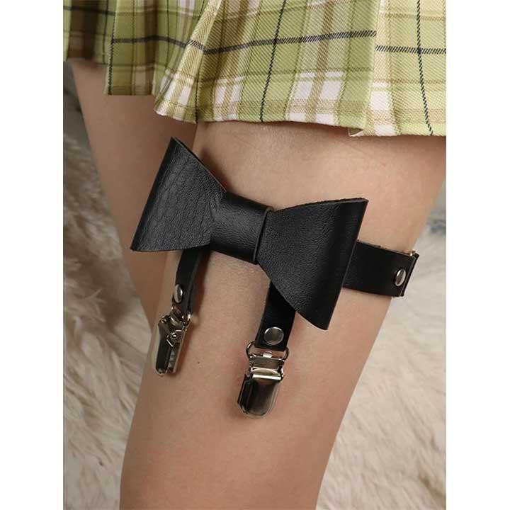 Гартер на 2 ноги з підв'язками для панчох і бантиком 2 шт Чорний Вінниця - фото 12