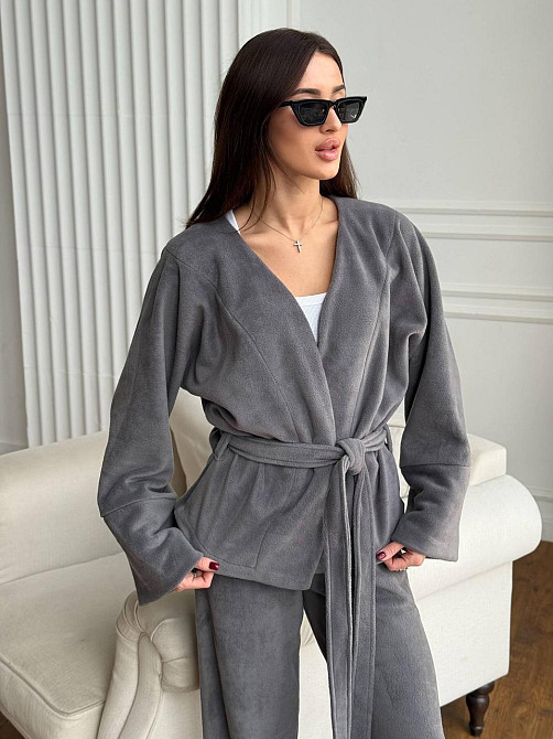 Жіночий костюм із двостороннього турецького флісу Сірий 42/46 Харків - фото 5