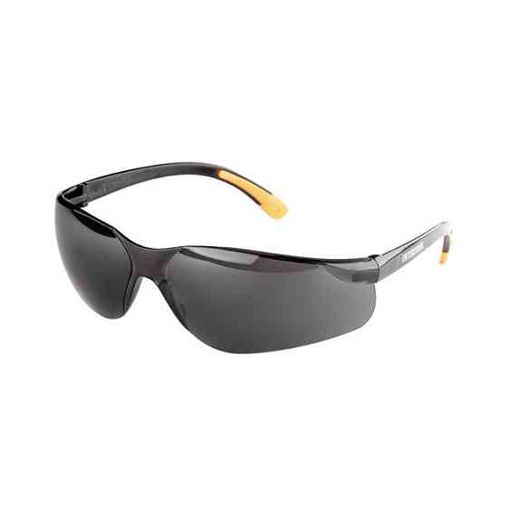 Окуляри захисні, затемнені, лінзи полікарбонат, заушники полікарбонат, захист від удару INTERTOOL SP-0088 Київ